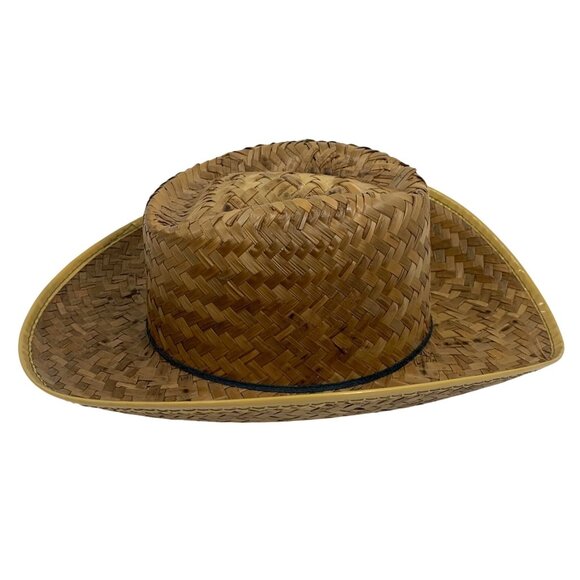 Straw Diamond Crown Cowboy/Cowgirl Western Farm Hat Made In Mexico Unisex FLAW - Picture 6 of 9